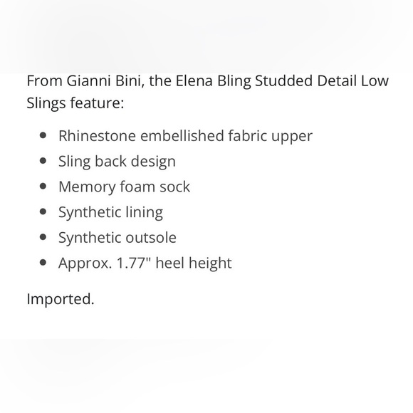 GIANNI BINI ELENA BLING STUDDED LOW DETAIL SLINGS - Picture 9 of 9